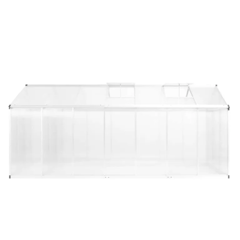 Gewächshaus Aluminium mit Polycarbonat 421x190x195 cm, 15,6 m³ Volumen, UV-beständig und wärmeisoliert, ideal für Tomatenhaus, Frühbeet, Pflanzenhaus, Gemüse, Aussaat, Garten und Terrasse – Bild 2