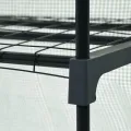 3-stufiges Mini-Gewächshaus aus pulverbeschichtetem Stahlrohr mit 3 Regalen 69 x 49 x 125 cm, grün, mit reißfester Polyethylenfolie, Rolltür mit Reißverschluss für Pflanzenhaus, Balkon - Thumbnail 6