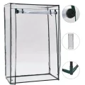 Tomaten-Gewächshaus 102 x 52 x 150 cm mit pulverbeschichtetem Stahlrohrrahmen und PVC-Folie, wetterfestes Pflanzenhaus für Garten, Balkon, Terrasse, Schutz für Gemüse, Tomaten, Aussaat - Thumbnail 7