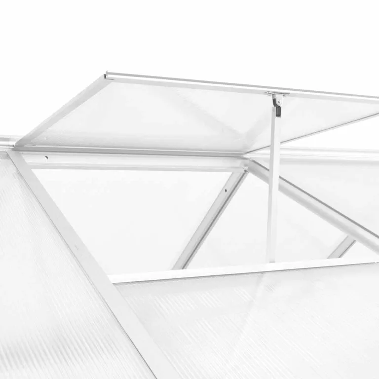 Gewächshaus Aluminium 421x190x195 cm mit Polycarbonatplatten 15,6 m³ Volumen, wetterfestes Treibhaus für Tomaten und Gemüse, begehbares Pflanzenhaus für Balkon, Terrasse und Outdoor Nutzung – Bild 4