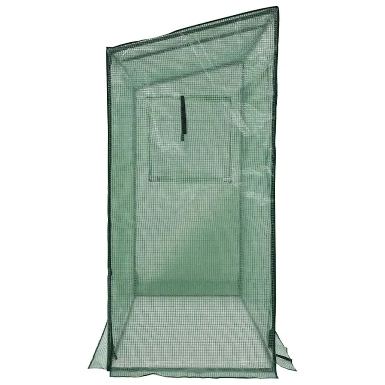 Begehbares Gewächshaus 200 x 80 x 173 cm mit pulverbeschichtetem Stahlrahmen, reißfester grüner PE-Folie, Rolltür mit Reißverschluss, Belüftungsfenster für Balkon, Terrasse, Outdoor – Bild 4