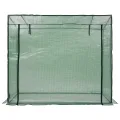 Begehbares Gewächshaus 200 x 80 x 173 cm mit pulverbeschichtetem Stahlrahmen, reißfester grüner PE-Folie, Rolltür mit Reißverschluss, Belüftungsfenster für Balkon, Terrasse, Outdoor - Thumbnail 3