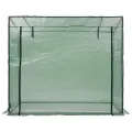 Begehbares Gewächshaus 200 x 80 x 173 cm mit pulverbeschichtetem Stahlrahmen, reißfester grüner PE-Folie, Rolltür mit Reißverschluss, Belüftungsfenster für Balkon, Terrasse, Outdoor - Thumbnail 10