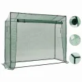Begehbares Gewächshaus 200 x 80 x 173 cm mit pulverbeschichtetem Stahlrahmen, reißfester grüner PE-Folie, Rolltür mit Reißverschluss, Belüftungsfenster für Balkon, Terrasse, Outdoor - Thumbnail 1