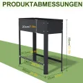 AufuN Hochbeet Metall 80x35x80cm Hochbeete Mit Ablagefläche, Galvanisiert Pflanzkasten Blumenbett, Frühbeet Bausatz Kräuterbeet, Platzsparend für Garten, Balkon, Terrasse (Schwarz) - Thumbnail 2