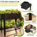 AufuN Hochbeet Metall 80x35x80cm Hochbeete Mit Ablagefläche, Galvanisiert Pflanzkasten Blumenbett, Frühbeet Bausatz Kräuterbeet, Platzsparend für Garten, Balkon, Terrasse (Schwarz) - Thumbnail 4