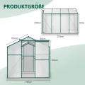 Aluminium Gewächshaus mit Fundament 4,75 m² – 190x253 cm, inkl. Dachfenster & Schiebetür, Polycarbonat Hohlkammerplatten, winterfestes Tomatenhaus für Garten & Terrasse - Thumbnail 2