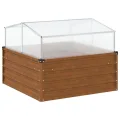 Gewächshaus Anthrazit 100x100x77 cm Verzinkter Stahl - Frühbeet mit abnehmbarem Dach und PC-Platten - Treibhaus für Pflanzen Gemüse Kräuter auf Balkon und Terrasse - Thumbnail 9