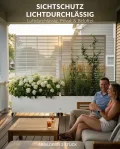 Hochbeet mit Sichtschutz, Metall Pflanzkasten mit Rankgitter und Rollen, freistehender Pflanzkübel 33cm tief, wetterfest für Blumen und Kletterpflanzen - Ideal für Garten, Balkon und Terrasse - Thumbnail 2