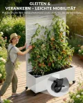 Hochbeet mit Sichtschutz, Metall Pflanzkasten mit Rankgitter und Rollen, freistehender Pflanzkübel 33cm tief, wetterfest für Blumen und Kletterpflanzen - Ideal für Garten, Balkon und Terrasse - Thumbnail 5