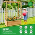 SUNYRISY Holz Hochbeet mit Rankgitter, Blumenkasten mit Rankhilfe, Garten Pflanzkübel mit Spalier, Garten Pflanzkasten Pflanzkübel mit oberem Rankgitter - Thumbnail 3