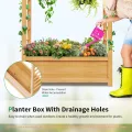 SUNYRISY Holz Hochbeet mit Rankgitter, Blumenkasten mit Rankhilfe, Garten Pflanzkübel mit Spalier, Garten Pflanzkasten Pflanzkübel mit oberem Rankgitter - Thumbnail 5