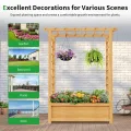 SUNYRISY Holz Hochbeet mit Rankgitter, Blumenkasten mit Rankhilfe, Garten Pflanzkübel mit Spalier, Garten Pflanzkasten Pflanzkübel mit oberem Rankgitter - Thumbnail 6