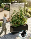 Hochbeet mit Sichtschutz, Metall Pflanzkasten mit Rankgitter und Rollen, freistehender Pflanzkübel 33cm tief, wetterfest für Blumen und Kletterpflanzen - Ideal für Garten, Balkon und Terrasse - Thumbnail 6