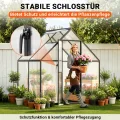 𝐉𝐚𝐱𝐠𝐮𝐨𝐦 Gewächshaus Aluminium 123 x 180 x 195 cm, 4 mm Polycarbonat-Hohlkammerplatten,mit Bodenrahmen & Dachfenster,Wetterbeständiges Tomatenhaus Treibhaus für Garten - Thumbnail 7