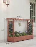 Holz Hochbeet mit Rankgitter & Dach, 200x 44 x 114 cm Pflanzkasten mit Seitengittern Und Drainagelöchern - Thumbnail 2