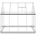 Garten-Gewächshaus, Aluminium, 224 x 169 x 202 cm, mit Polycarbonat-Paneelen, rostbeständigem Rahmen, verzinkter Stahlbasis, integrierter Regenrinne und verstellbarem Belüftungsfenster - Thumbnail 4