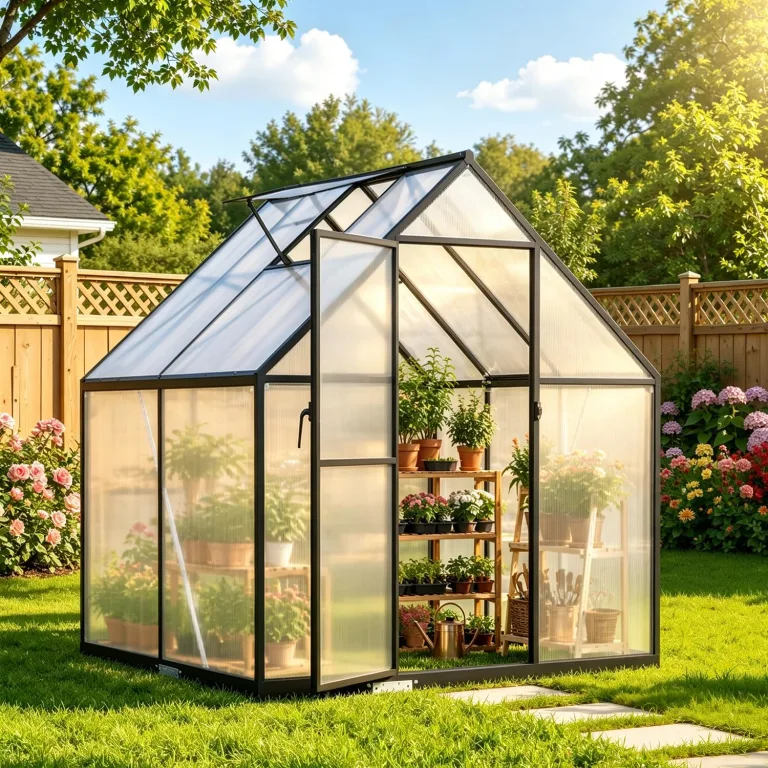 Gewächshaus Aluminium Schwarz 123×180×195cm PC-Hartplatten, Verstärkte Ecken & Innenkonstruktion, Hagel- & Winterfest für Garten Balkon Terrasse – Bild 1
