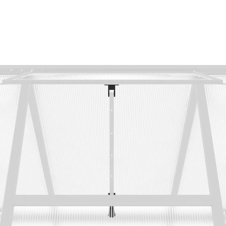 Aluminium Gewächshaus Silbern 169x169x202 cm mit Dachrinnensystem, Polycarbonatplatten, Fundamentrahmen aus verzinktem Stahl und verstellbarem Lüftungsfenster für Hobbygartenbau – Bild 9