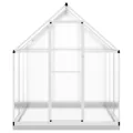 Aluminium Gewächshaus Silbern 169x169x202 cm mit Dachrinnensystem, Polycarbonatplatten, Fundamentrahmen aus verzinktem Stahl und verstellbarem Lüftungsfenster für Hobbygartenbau - Thumbnail 3