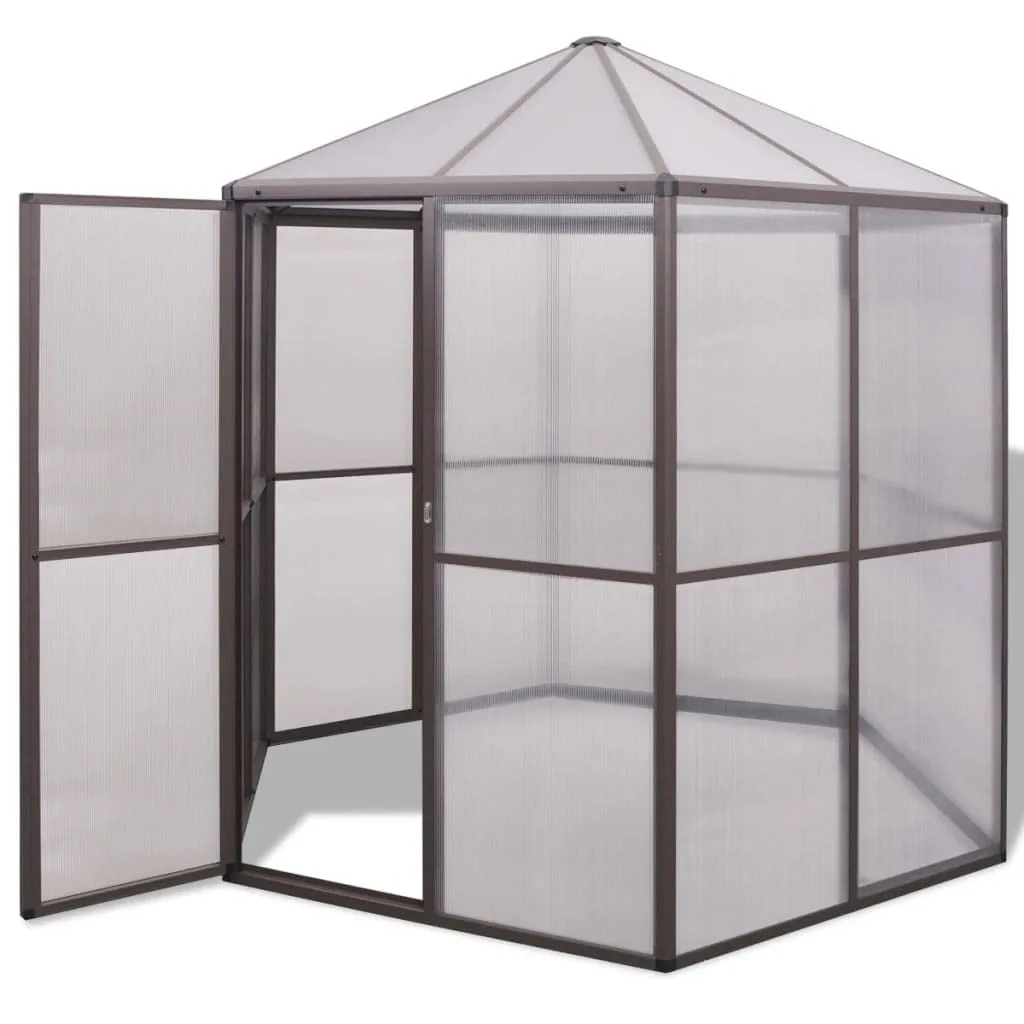 Aluminium Gewächshaus 240x211x232 cm mit Polycarbonatplatten, wärmeisolierend und UV-beständig, robuste Aluminiumkonstruktion, einfacher Zusammenbau mit Montagezubehör, - Bild 1