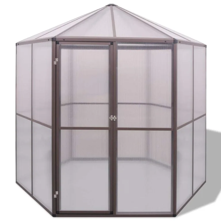 Aluminium Gewächshaus 240x211x232 cm mit Polycarbonatplatten, wärmeisolierend und UV-beständig, robuste Aluminiumkonstruktion, einfacher Zusammenbau mit Montagezubehör, – Bild 2