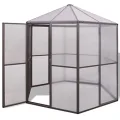 Aluminium Gewächshaus 240x211x232 cm mit Polycarbonatplatten, wärmeisolierend und UV-beständig, robuste Aluminiumkonstruktion, einfacher Zusammenbau mit Montagezubehör, - Thumbnail 8