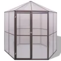 Aluminium Gewächshaus 240x211x232 cm mit Polycarbonatplatten, wärmeisolierend und UV-beständig, robuste Aluminiumkonstruktion, einfacher Zusammenbau mit Montagezubehör, - Thumbnail 9