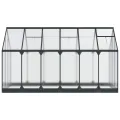 Aluminium Gewächshaus mit Tür Anthrazit 183,5 x 363,5 x 207 cm, wetterfestes Garten Gewächshaus im Tunnel-Design, verstellbare Höhe ohne Werkzeug, aus Aluminium und verzinktem - Thumbnail 5