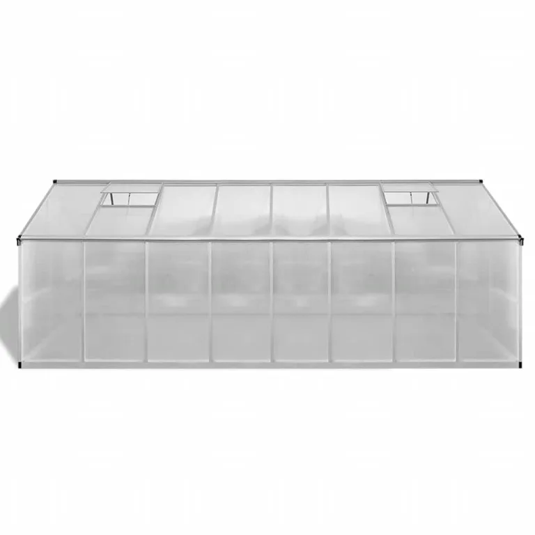 Gewächshaus Aluminium 481x250x195 cm, 12 m² Grundfläche, doppelwandige Polycarbonat-Platten, UV-beständig, Thermisch isoliert, stabiles Aluminium-Gewächshaus mit Dachöffnungen – Bild 3