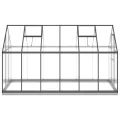 Alu Gewächshaus 334x169x202 cm mit Fundamentrahmen Anthrazit, begehbares Polycarbonat-Gewächshaus groß mit 6 cm Alu-Profilen und 7 Bodenrahmen aus verzinktem Stahl, inklusive - Thumbnail 4