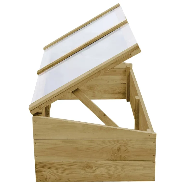 Gewächshaus aus imprägniertem Kiefernholz 100x50x35 cm, Holz Gewächshaus für Blumenbeet, Garten-Gewächshaus mit Dachkonstruktion, Robustes Pflanzgefäß für Blumen und Kräuter – Bild 5