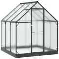 Aluminium Gewächshaus 183,5x183,5x207 cm mit Tür Anthrazit, verstellbare Höhe ohne Werkzeug, wetterfestes Tunnel-Design für Außenbereich, einfache Montage zu dritt, aus Aluminium - Thumbnail 2
