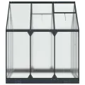 Aluminium Gewächshaus 183,5x183,5x207 cm mit Tür Anthrazit, verstellbare Höhe ohne Werkzeug, wetterfestes Tunnel-Design für Außenbereich, einfache Montage zu dritt, aus Aluminium - Thumbnail 5