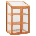 Holz-Gewächshaus Tannenholz 60x45x100 cm mit PC-Platten und 2 Regalen, Klappdeckel für einfaches Gießen, stabiles Garten-Gewächshaus für Pflanzen und Kräuter - Thumbnail 9