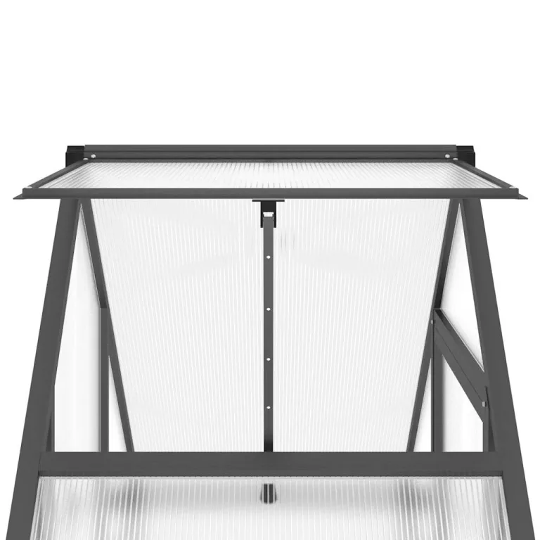 Gewächshaus, Aluminium, Anthrazit, 169 x 58 x 195 cm, robuster Rahmen, wetterfest, Platten aus Polycarbonat, UV, Kältepflanzen, schnelle Montage – Bild 9