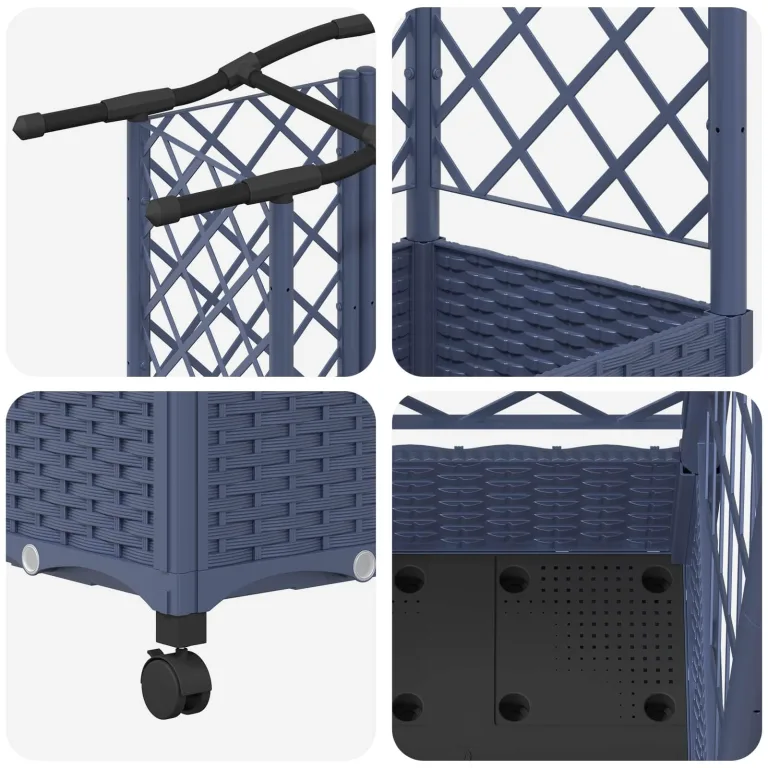 vidaXL Hochbeet mit Rankgitter und Dach Grau 163 x 40 x 129 cm PP, Garten & Terrasse, moderner Kräutertopf, Hochbeet mit Dach, mobil, Gemüse, Urbane Gartenideen – Bild 9