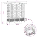 vidaXL Hochbeet mit Rankgitter und Dach Grau 163 x 40 x 129 cm PP, Garten & Terrasse, moderner Kräutertopf, Hochbeet mit Dach, mobil, Gemüse, Urbane Gartenideen - Thumbnail 3