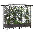 vidaXL Hochbeet mit Rankgitter und Dach Braun 203,5 x 40 x 129 cm PP, Garten & Terrasse, moderner Kräutertopf, Hochbeet mit Dach, mobil, Gemüse, Urbane Gartenideen - Thumbnail 1