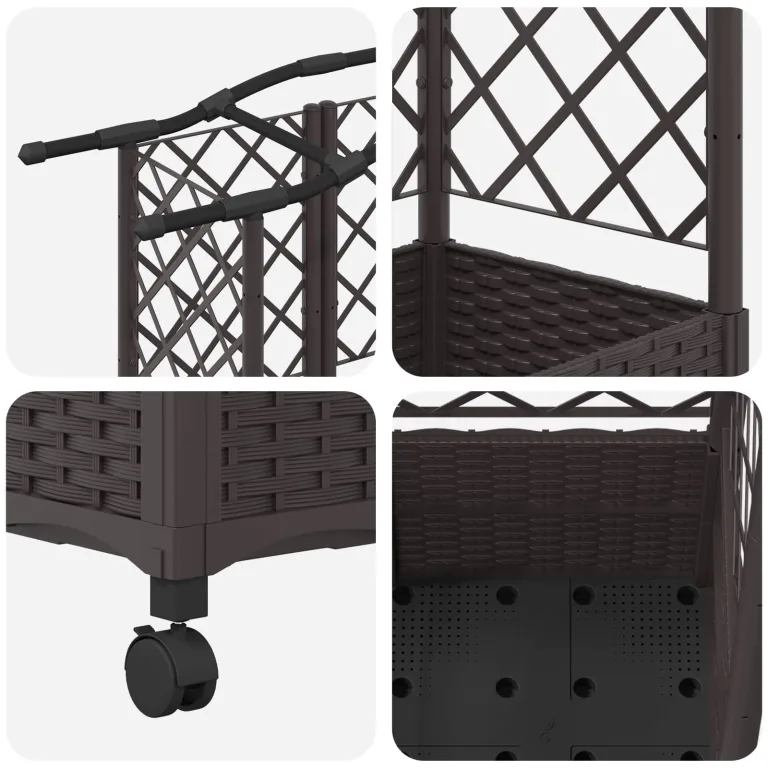 vidaXL Hochbeet mit Rankgitter und Dach Braun 163 x 40 x 144 cm PP, Garten & Terrasse, moderner Kräutertopf, Hochbeet mit Dach, mobil, Gemüse, Urbane Gartenideen – Bild 9