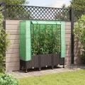 vidaXL Gartenplanter mit Gewächshausabdeckung und Rädern 3 STK. Braun, Garten- und Terrassenbox, modern, rechteckig mit mobilen Pflanzcontainer, höhenverstellbar, wasserfest - Thumbnail 2