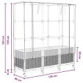 vidaXL Gartenplanter mit Gewächshausabdeckung und Rädern 3 STK. Braun, Garten- und Terrassenbox, modern, rechteckig mit mobilen Pflanzcontainer, höhenverstellbar, wasserfest - Thumbnail 3
