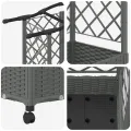 vidaXL Hochbeet mit Rankgitter und Dach Hellgrau 124 x 40 x 129 cm PP, Garten & Terrasse, moderner Kräutertopf, Hochbeet mit Dach, mobil, Gemüse, Urbane Gartenideen - Thumbnail 9