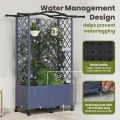vidaXL Hochbeet mit Rankgitter und Dach Grau 122 x 40 x 144 cm PP, Garten & Terrasse, moderner Kräutertopf, Hochbeet mit Dach, mobil, Gemüse, Urbane Gartenideen - Thumbnail 5