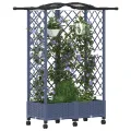 vidaXL Hochbeet mit Rankgitter und Dach Grau 122 x 40 x 144 cm PP, Garten & Terrasse, moderner Kräutertopf, Hochbeet mit Dach, mobil, Gemüse, Urbane Gartenideen - Thumbnail 10