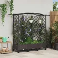 vidaXL Hochbeet mit Rankgitter und Dach Braun 163 x 40 x 129 cm PP, Garten & Terrasse, moderner Kräutertopf, Hochbeet mit Dach, mobil, Gemüse, Urbane Gartenideen - Thumbnail 2