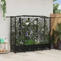 vidaXL Hochbeet mit Rankgitter und Dach Schwarz 203,5 x 40 x 129 cm PP, Garten & Terrasse, moderner Kräutertopf, Hochbeet mit Dach, mobil, Gemüse, Urbane Gartenideen - Thumbnail 2
