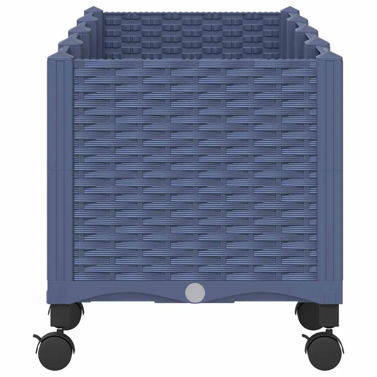 vidaXL Gartenpflanzer mit Rädern Blaugrau 160 x 40 x 48 cm PP, Moderner Garten- und Terrassenpflanzer, wetterfestes Gefäß für Balkon, Terrasse oder Gemüseanbau – Bild 6