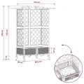 vidaXL Hochbeet mit Rankgitter und Dach Braun 124 x 40 x 129 cm PP, Garten & Terrasse, moderner Kräutertopf, Hochbeet mit Dach, mobil, Gemüse, Urbane Gartenideen - Thumbnail 3