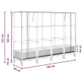 vidaXL Pflanzgefäß für den Garten, mit Abdeckung für Gewächshaus und Rollen, 4 Stück, Polypropylen, für Garten und Terrasse, rechteckig, modern, mit beweglichem Becken, höhenverstellbar, wasserfest - Thumbnail 3